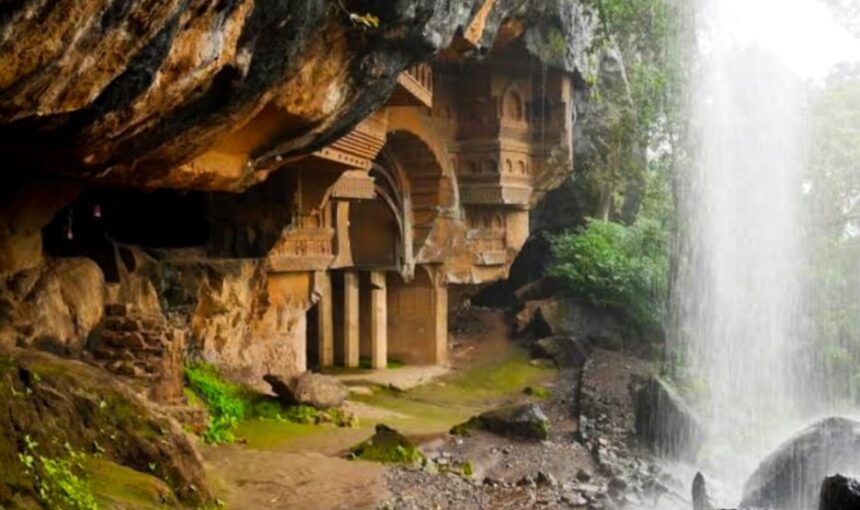Beauty of Kondana Caves and waterfall.